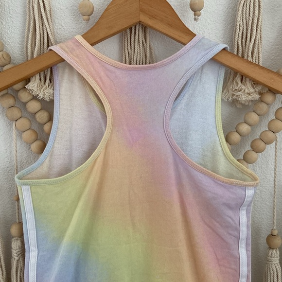 adidas romper shorts tank top iridescence ombre rainbow pink pastel girl M 10/12 - Picture 9 of 13